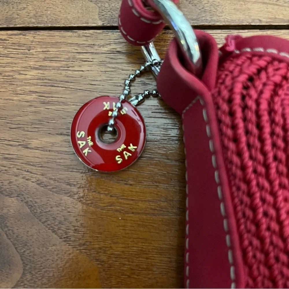 SAK Original Crochet Handbag Shoulder Bag Red